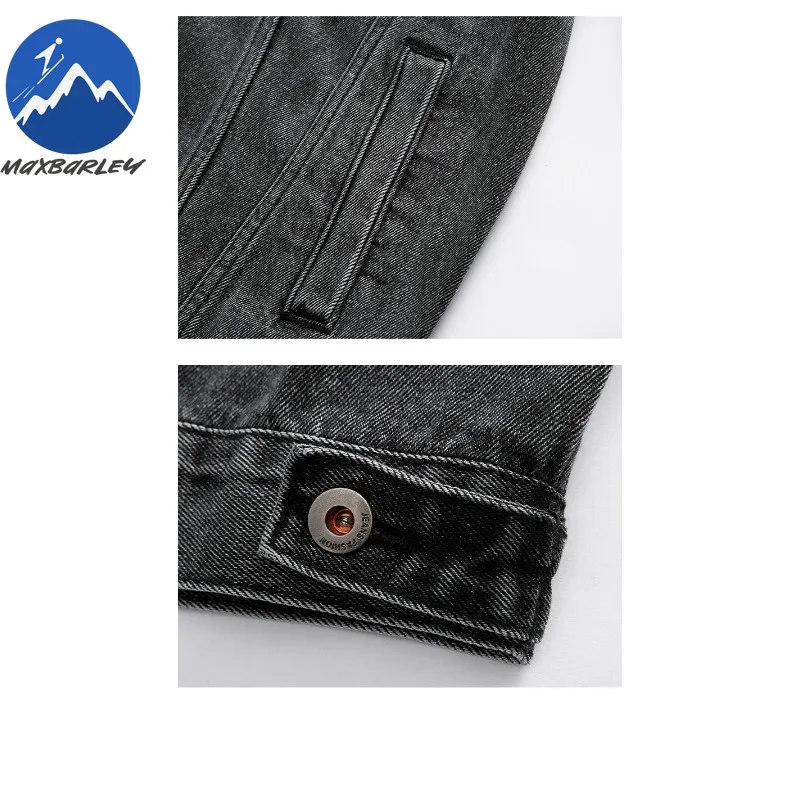 COMXZ Mens Cotton Denim Jacket 2025 Vintage American Fashion Motorcycle Jackets Premium Men Workwear Black Washed Denim Coat
