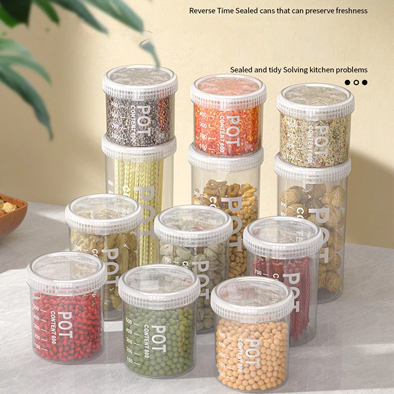 

Kitchen Grains Sealed Container Transparent Snack Storage Container Anti-Moisture Cereals And Grains Sealed Storage Barrel Box