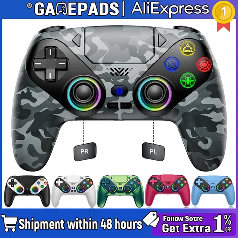 Controle Sem Fio para PS5 com Função Turbo, Touchpad, Gatilho Hall, Vibração e Fone de Ouvido Bluetooth para Jogos