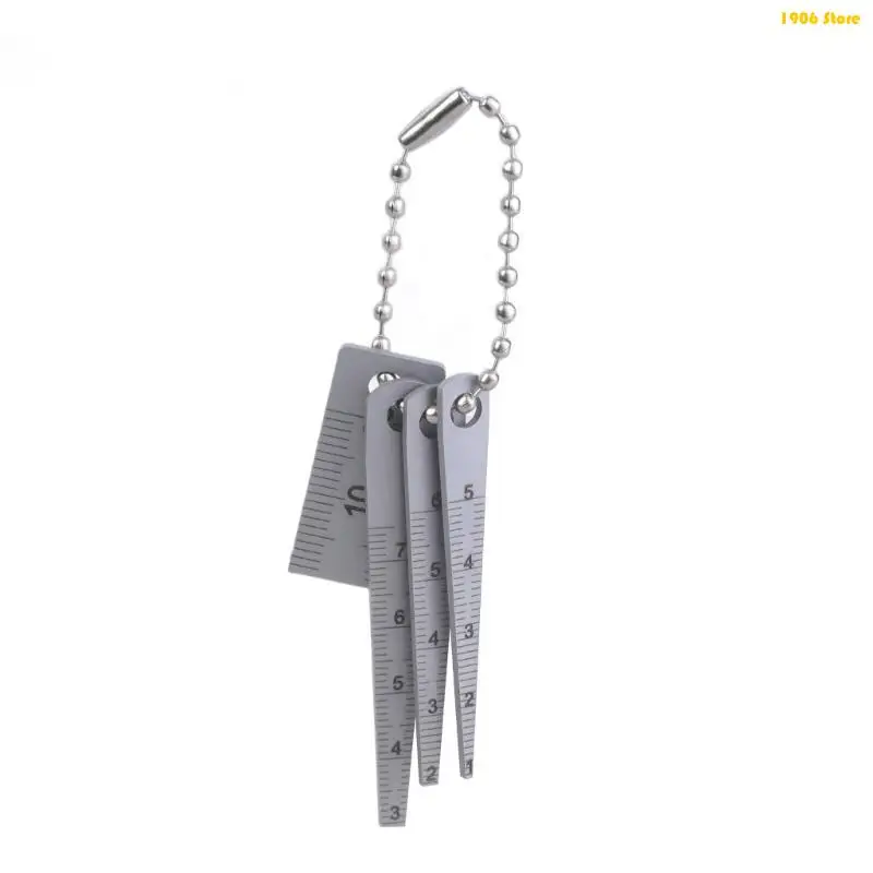 

U1JB 4pcs Steel Tapered Ruler Hole Gauge Feeler Set for Accuracy and Durability