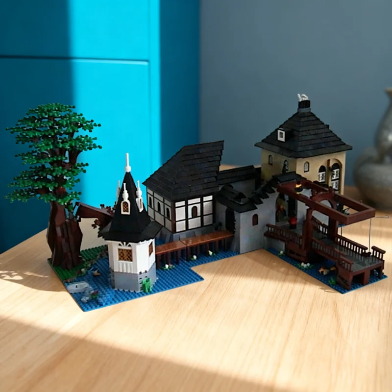 

Конструктор MOC из 4738 деталей: Дом и Замок с древним деревом. Коллекционная модель для взрослых, премиум-класса, для демонстрации и декора. Идеальный подарок.