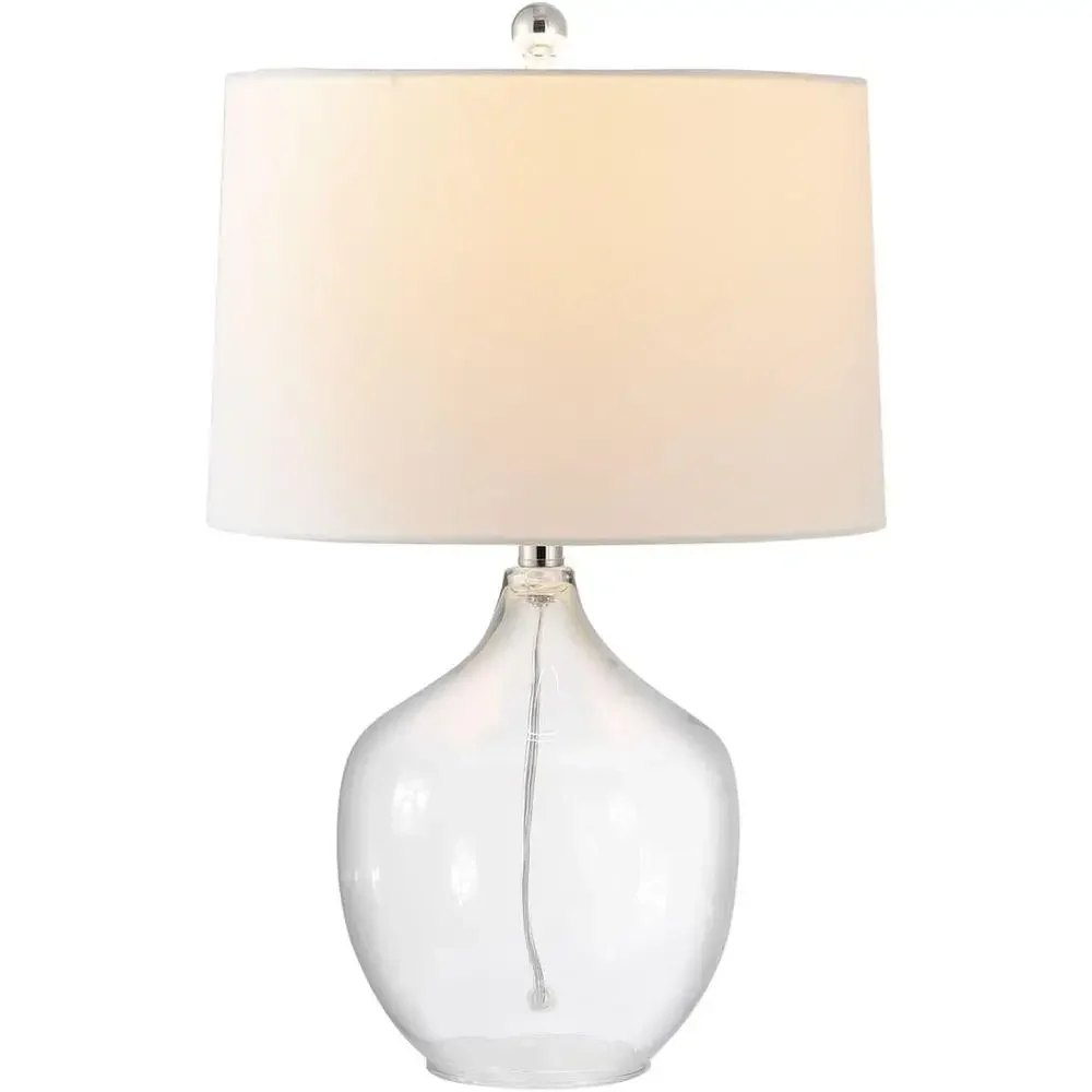 Clear Glass 24-inch LED Table Lamp with Bulb for Bedroom, Living Room, Home Office, and Desk Nightstand