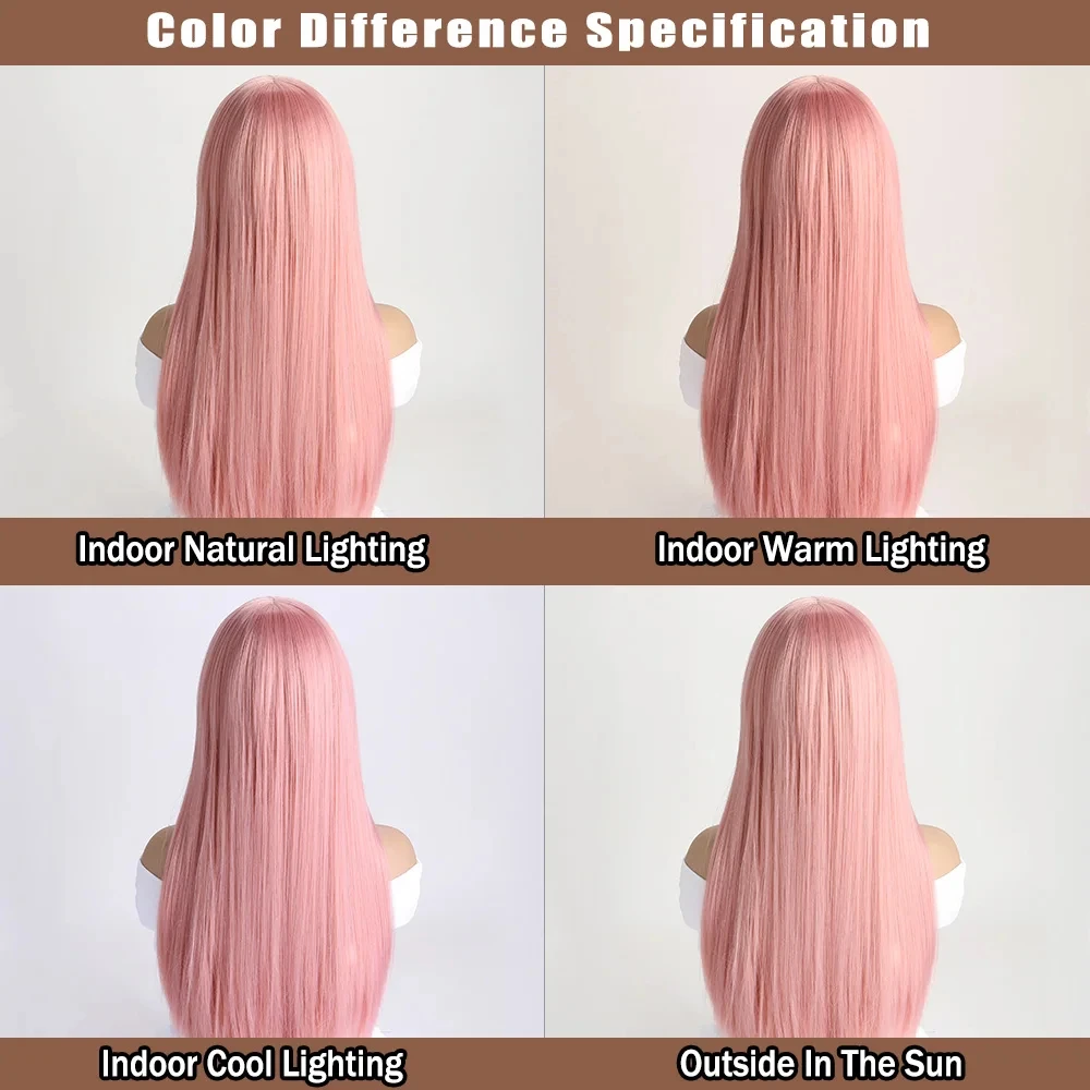 Meistverkaufte 26-Zoll-Synthetikperücke für langes glattes Haar für Halloween-Cosplay, Alltagsperücke, hitzebeständiges Haaraccessoire. – Detail 25