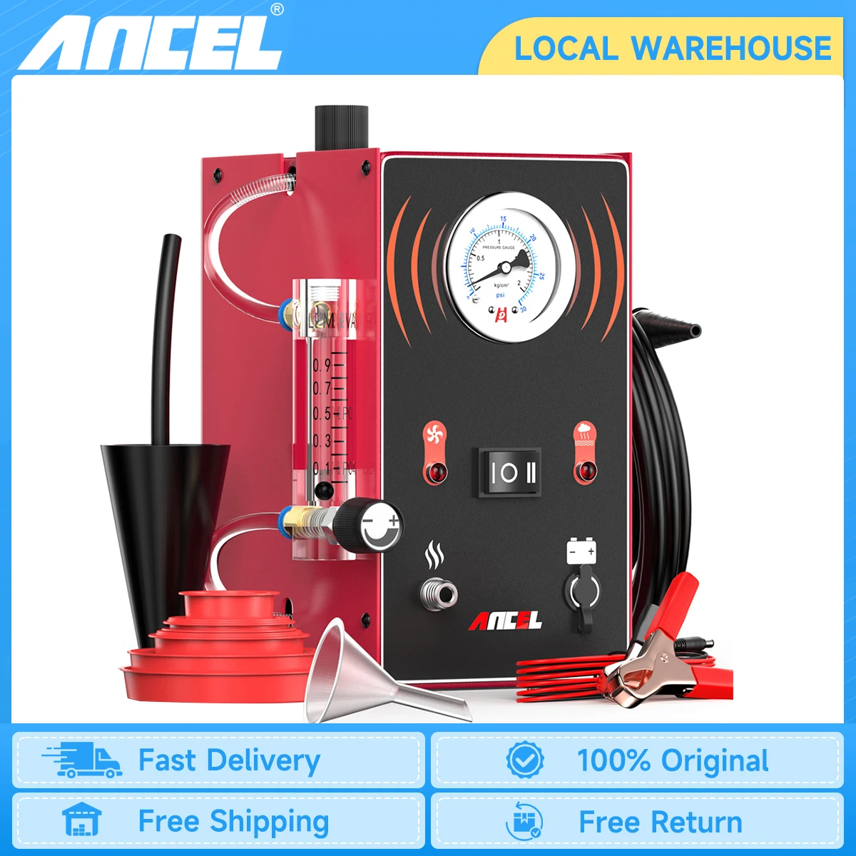 2024 ANCEL S300 Car Smoke Leak Test Turbo 12V with  Air Pump EVAP Leakage Locator Oil Smoke Pipe Generator for Car Motorcycle