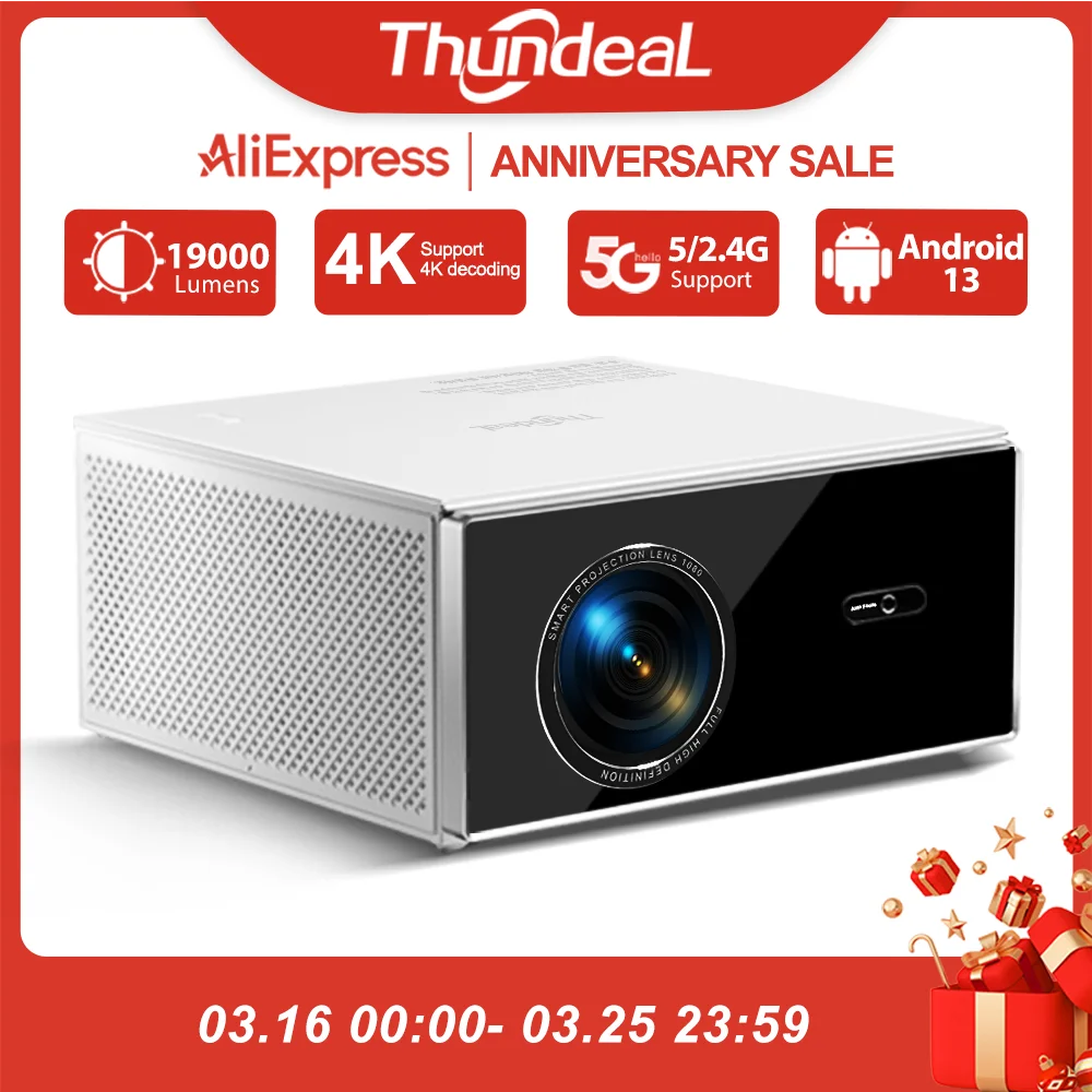 Android WiFi Home Theater Projector: 1080p Full HD with 32GB Storage