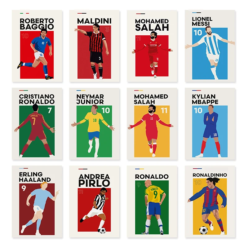 

Minimalism World Football Poster Famous Figure Canvas Painting Wall Art Pictures for Teenagers Room Home Decor Sport Lovers Gift