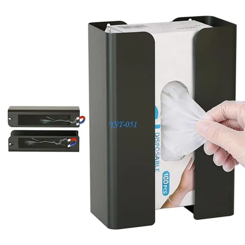 E15A Simple Tissue Paper Holder Carbon Steel Wall Mount Gloves Box Rack For Bathroom Vanity Or Kitchen Countertop