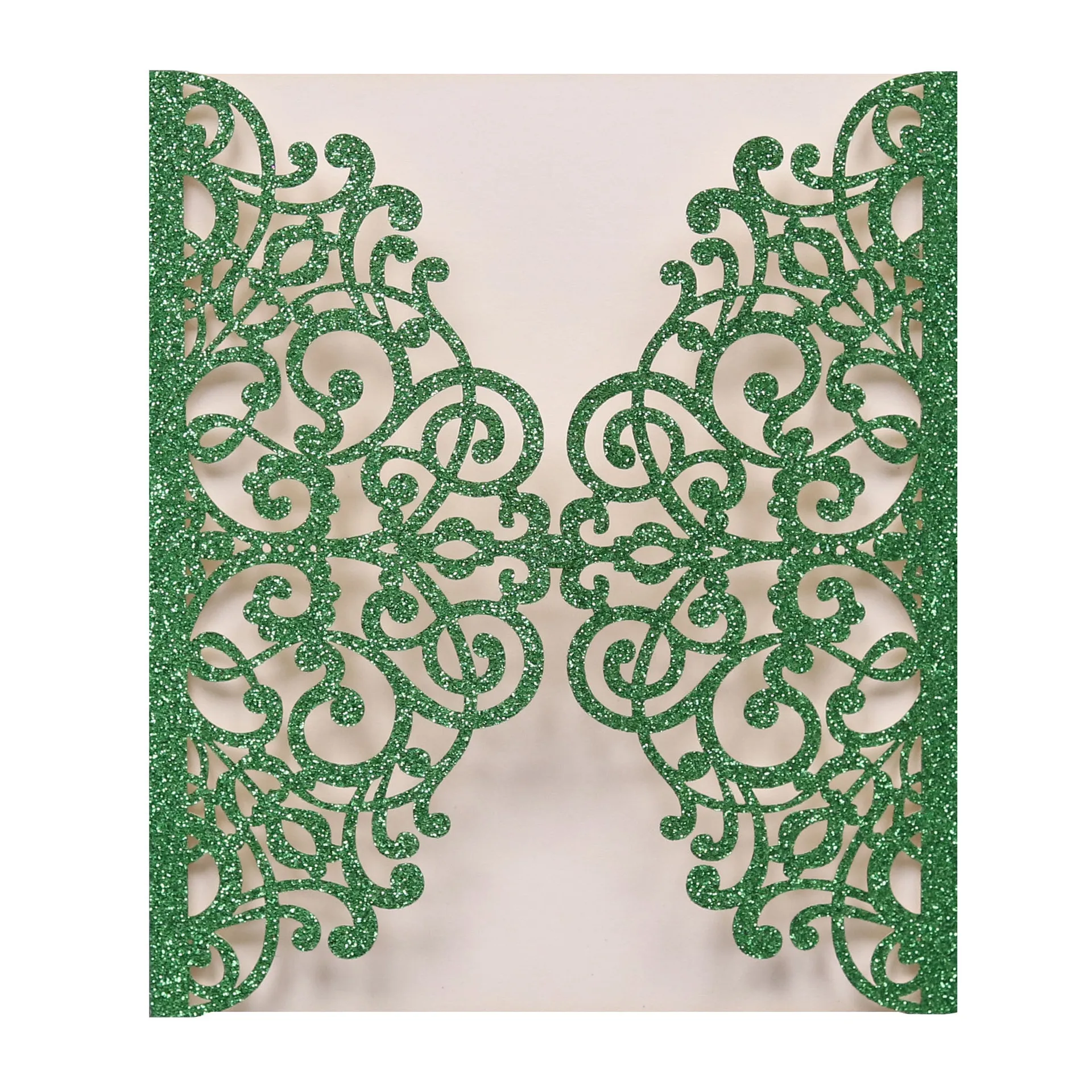 

50Pcs Square Glitter Laser Cut Hollow out Greeting Cards Invitation For Wedding Engagement