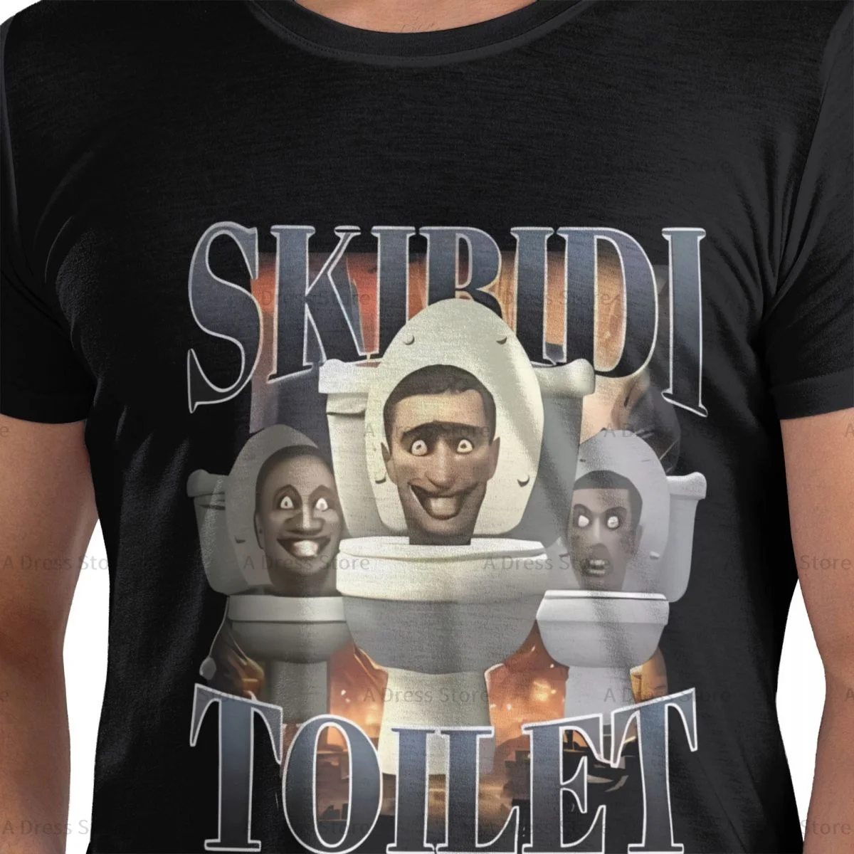 Skibidi Toilet Sigma Ohio Gyatt Men's cotton round neck Oversized T-shirt,Men's summer Vintage Casual Cotton Tee Shirt Gift