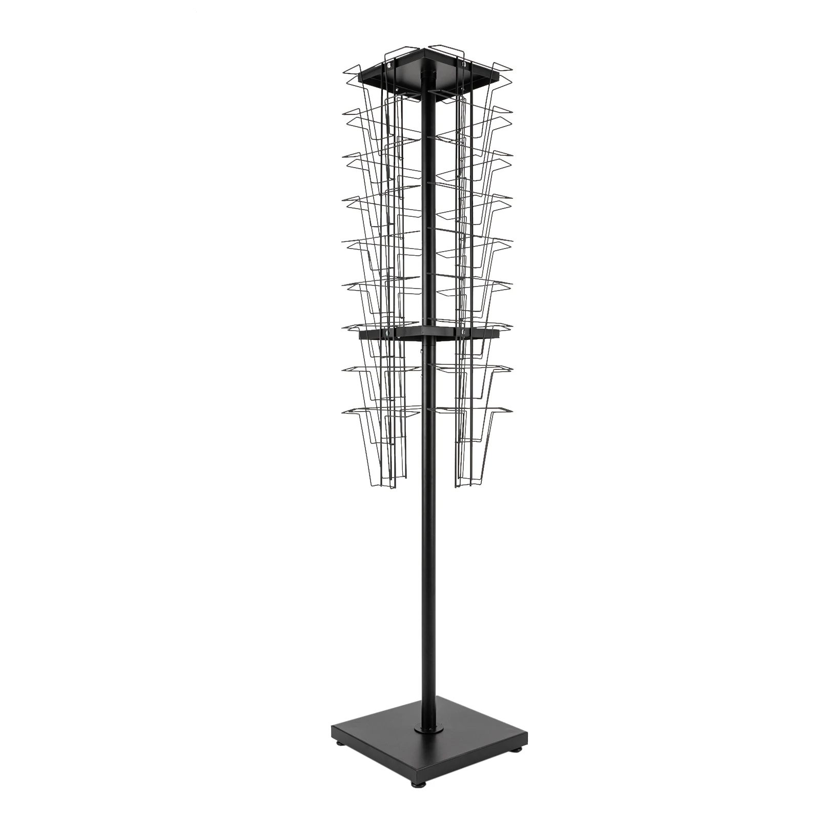 Rotating Brochure Display Stand, 360-Degree Rotation with 36 Pockets, 132.3 lbs Load Capacity, 63in Height