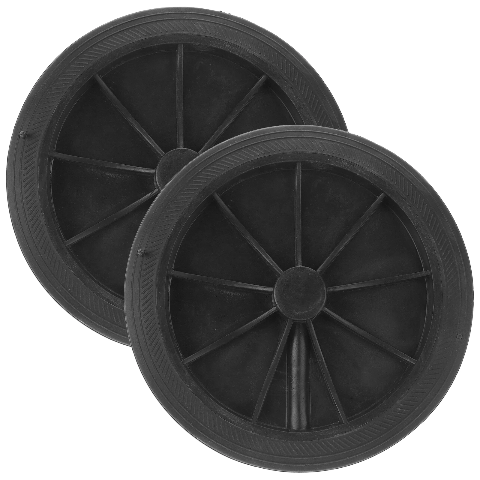 

2 pcs Can Wheel Lid Replacement Plastic Outdoor Waste Bin Accessories Black Commercial Trash Can Wheel Grade