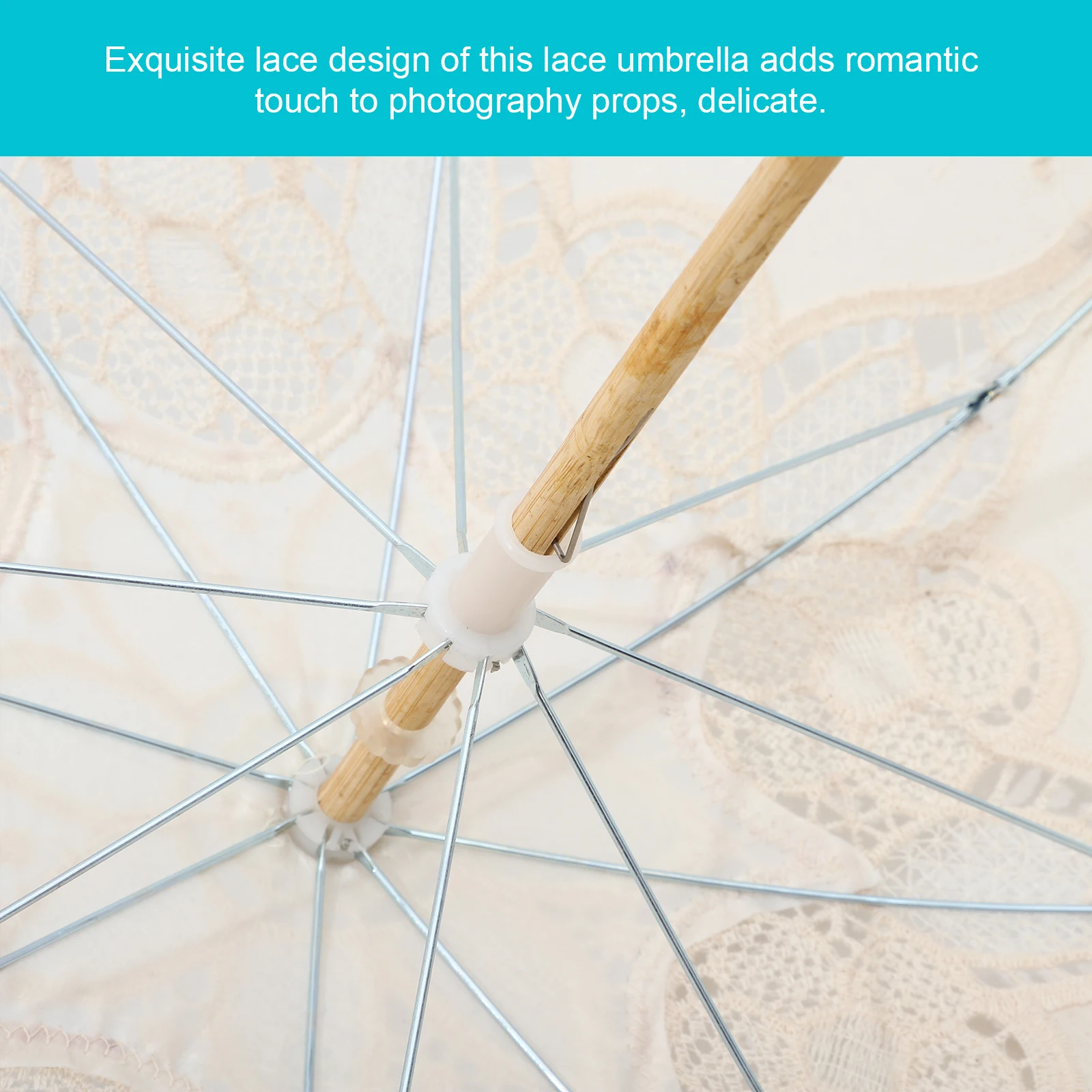 

Lace Umbrella Decorative Parasol Large Size White Cotton for Photography Props Bridal Wedding Party Girls Flower Shaped
