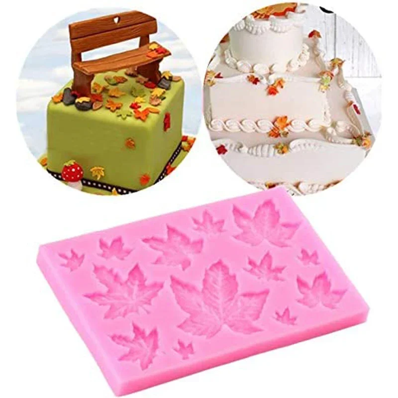 Tree Maple Leaf Silicone Mold Fondant Cake Decorating Tools Chocolate Baking Mould 3D Sugarcraft Resin Clay Homemade Bakeware