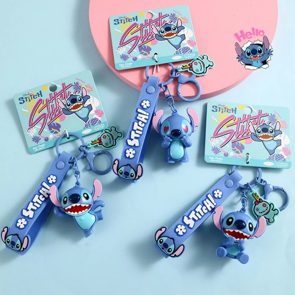 Genuine Disney Anime Lilo & Stitch Figurine Toys Keychain Cute Stitch Handbag Hanging For Backpack Luggage Decor Birthday Gifts view 6