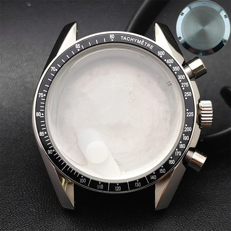 39.7mm Men's watches metal case FIT VK63 movement watch case accessories Sapphire glass watch parts Fits 20mm strap Watch Box