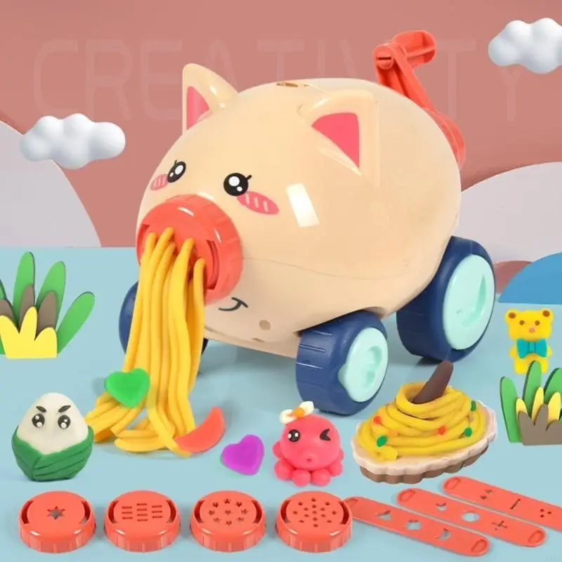 H55B Kinderfarben Farbton Machine Piggy DIY Game House Toy für kreative Farbschuh Nudel Maker Maker Maker -Werkzeugform