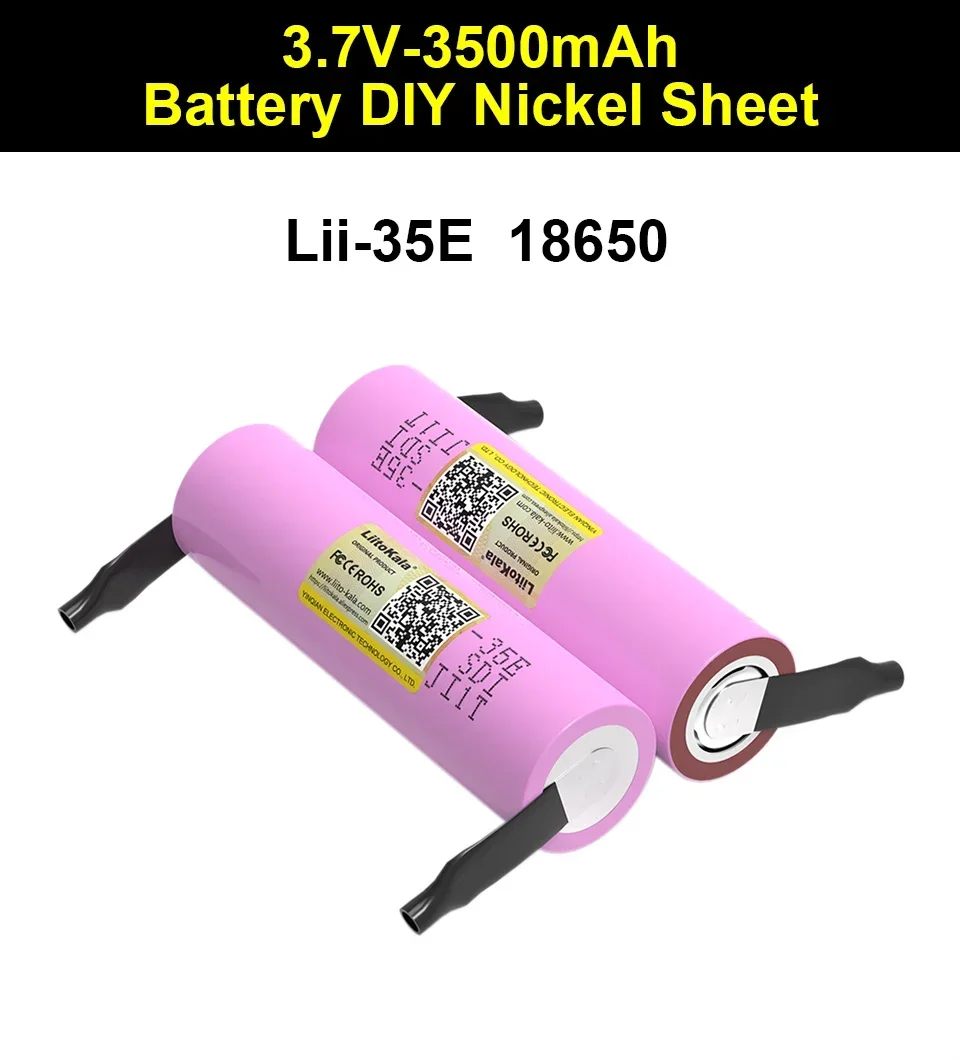 Brand new 100% original LiitoKala INR18650 35E 3.7V 3500mAh 20A discharge INR18650 35E 18650 nickel plated lithium-ion battery