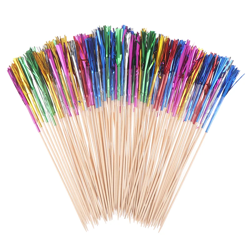 100Pcs Cocktail Fireworks Drinking Picks Sticks for Halloween Party Decoration Supplies Drink Holiday Stick Ornaments