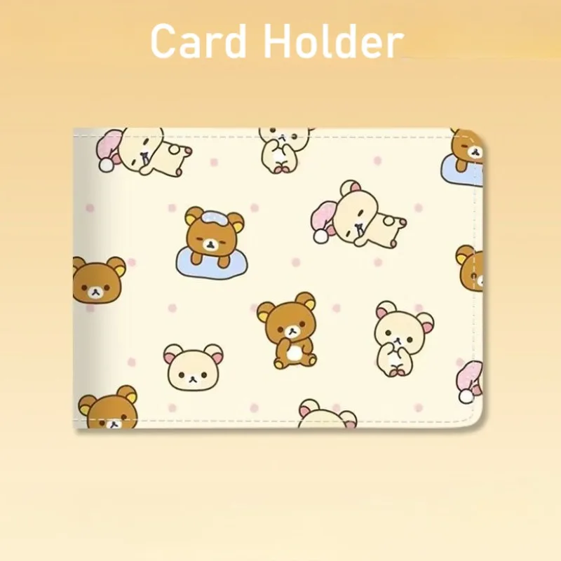 

Rilakkuma Card Holder Korilakkuma Bear Cartoon Cute PU Driver's License Credit and Bank Card Protecting Bags Commute Portable