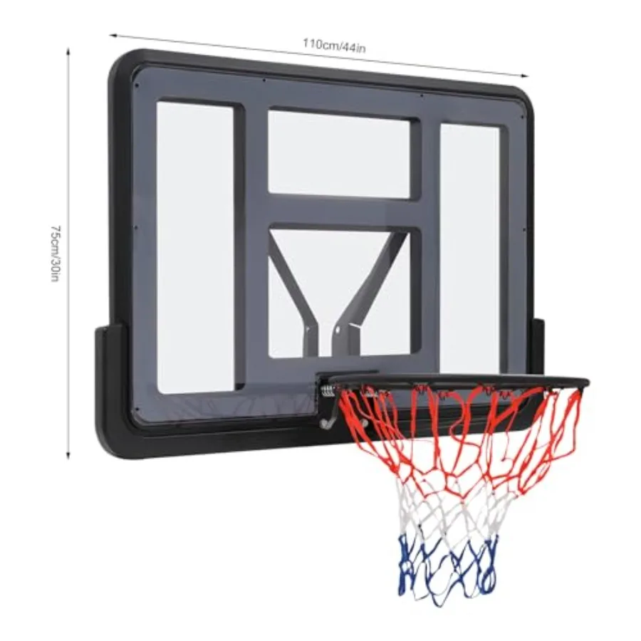 Wall-Mounted Fixed Basketball Hoop Replacement Kit for Home Training and Club Use: Durable Athletic Training Backboard Rim Comb