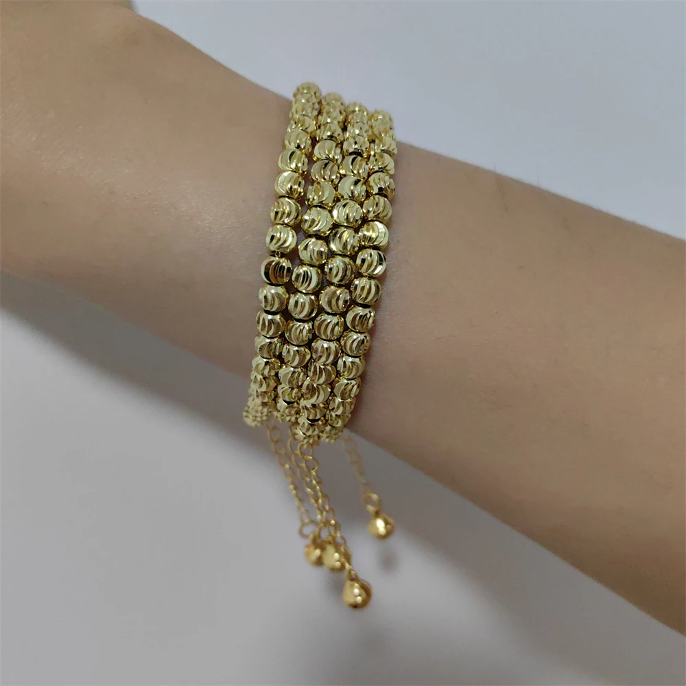 ESALE Fashion Women Bracelets Trendy Gold Plated Beads Bangles Beaded Bracelets Jewelry Accessories Gift ZB006