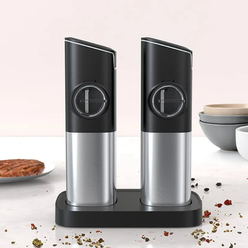 1 Set Electric Pepper Grinder USB Rechargeable Automatic Gravity Mill Grinder With Switch