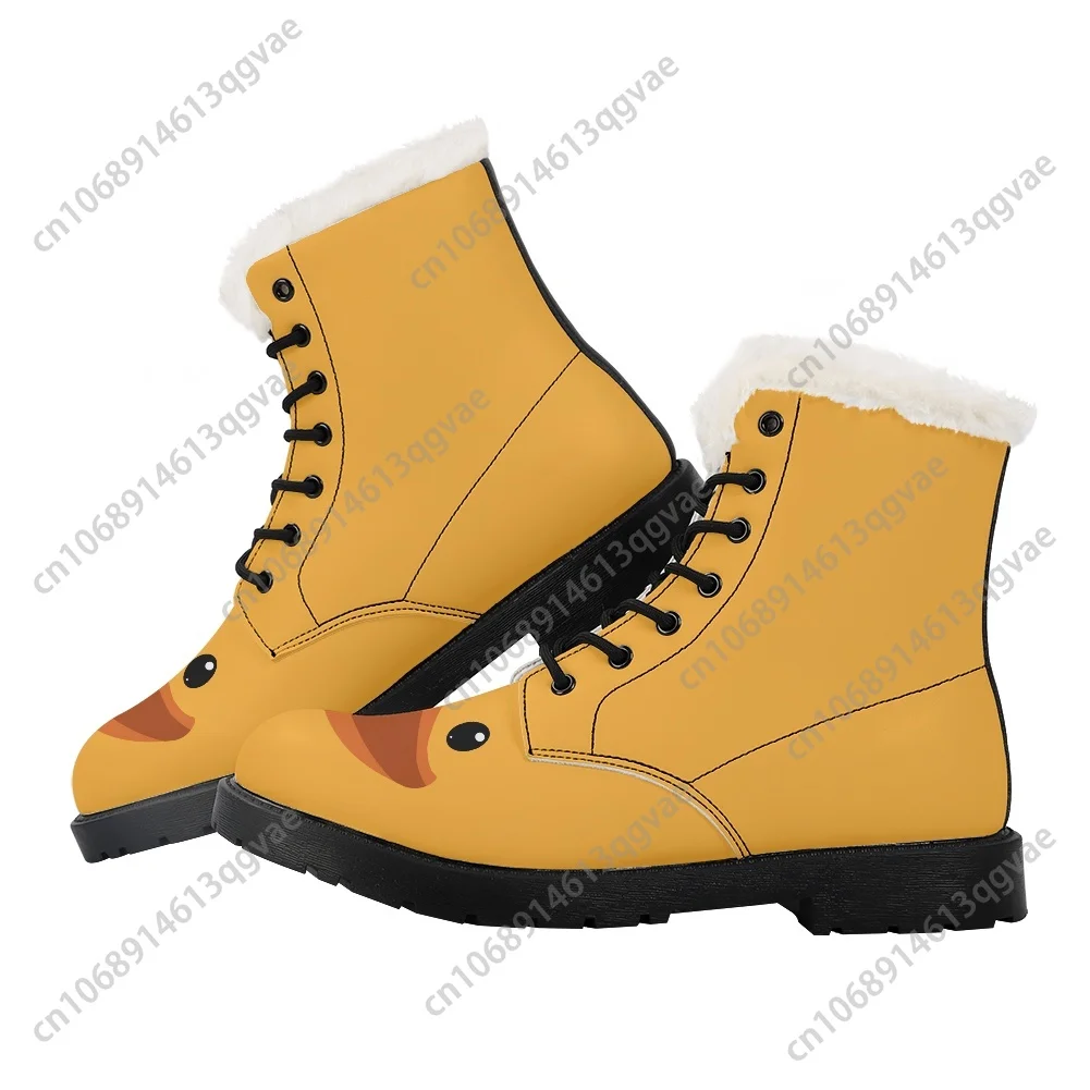 Yellow Duck Plush Boots Mens Womens Teenager Shoes Casual Boot Outdoor Light High Quality Couple Print on Demand Custom Shoe