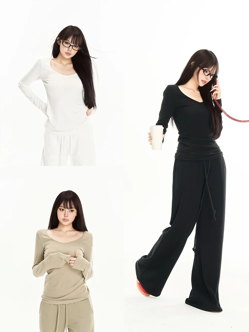 

Утягивающая футболка V-Ne, эластичная, универсальная, с ковриком, классический дизайн, для осеннего сезона, уличная одежда, однотонная, длинная,...