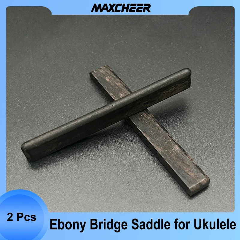 

2Pcs Ebony Bridge Saddle for Ukulele Guitar 53x3x7MM Solid Wood Saddle for UK Guitar Parts