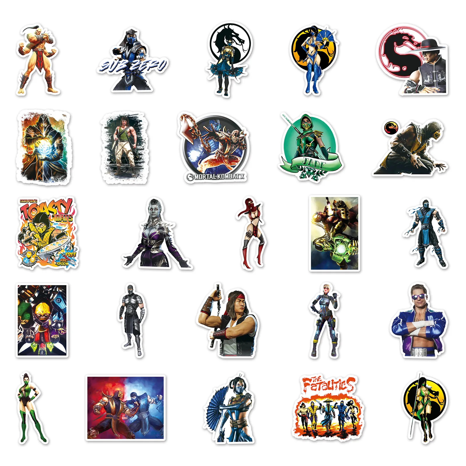 10/30/50Pcs Mortal Kombat Stationery Stickers Graffiti Movie Fighting Arcade Game PVC Decals Kids Toys School Supplies for iPad