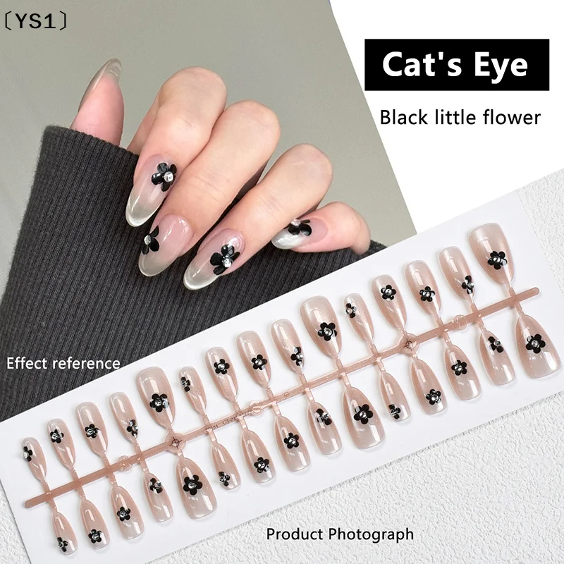 〔YS1〕30Pcs False Nails Flower - Nail Art Cat Eye Simple ulasan dan harga