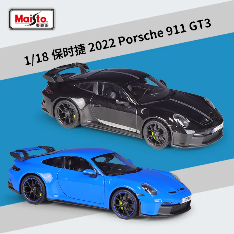 Hot selling 1:18 Porsche 911GT3 sports car simulation alloy car model boy birthday gift with base collection ornament