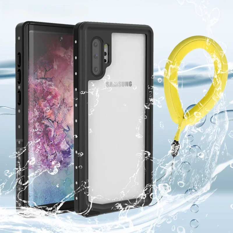 IP68 Diving Swim Waterproof Case For Samsung S23 S22 S21 S20 Ultra Note 20 Note10 Plus S10 S9 Dustproof Rugged Clear Back Cover