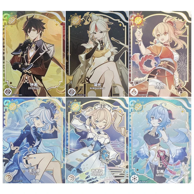 

Anime Goddess Story SSR Card Ganyu Nahida Yoimiya Furina Barbara Collectible Cards Christmas Birthday Gifts Children's Toys