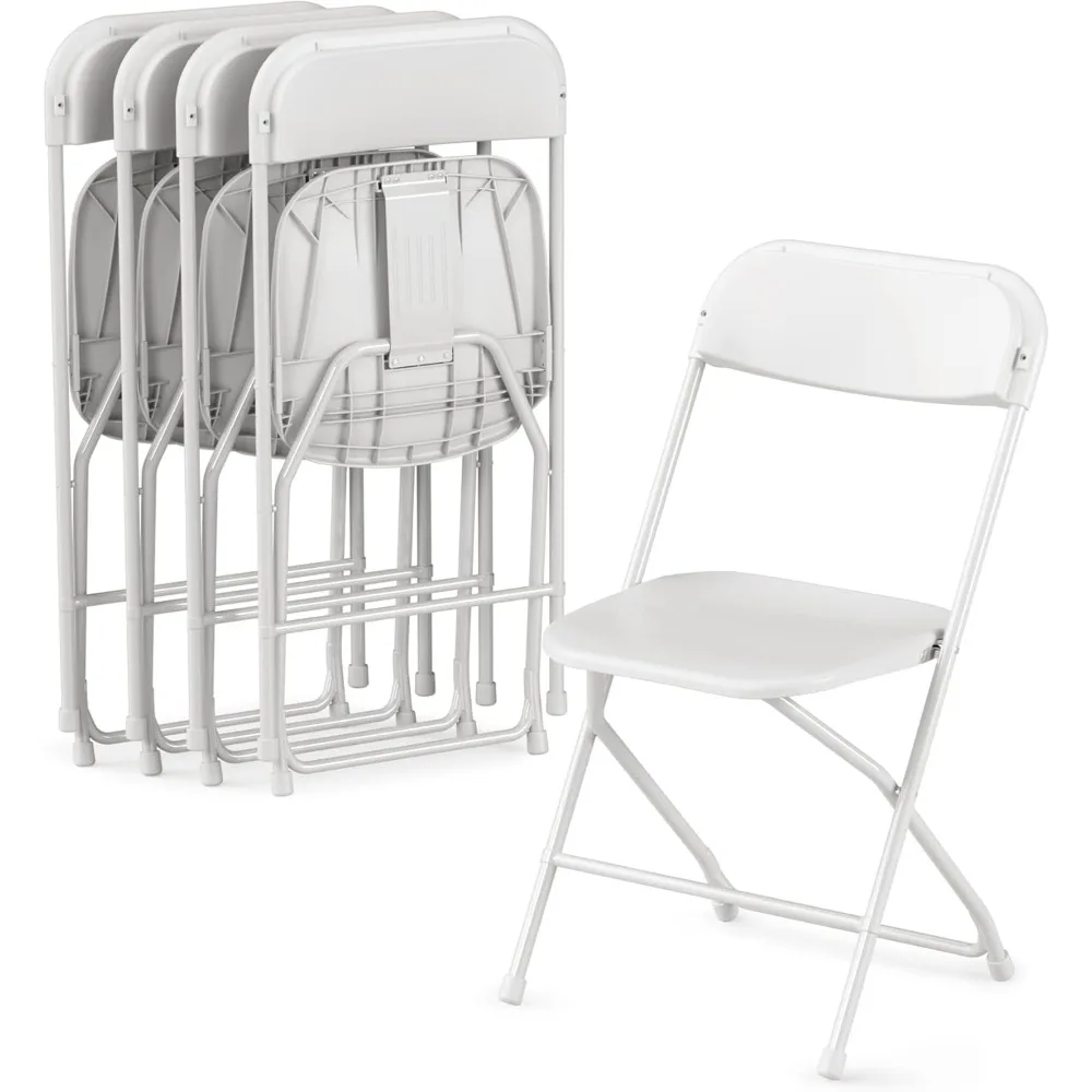 

4 Pack Plastic Folding Chair, 300lb Capacity, Portable Commercial Chair with Steel Frame for Home Office Wedding Party Indoor O