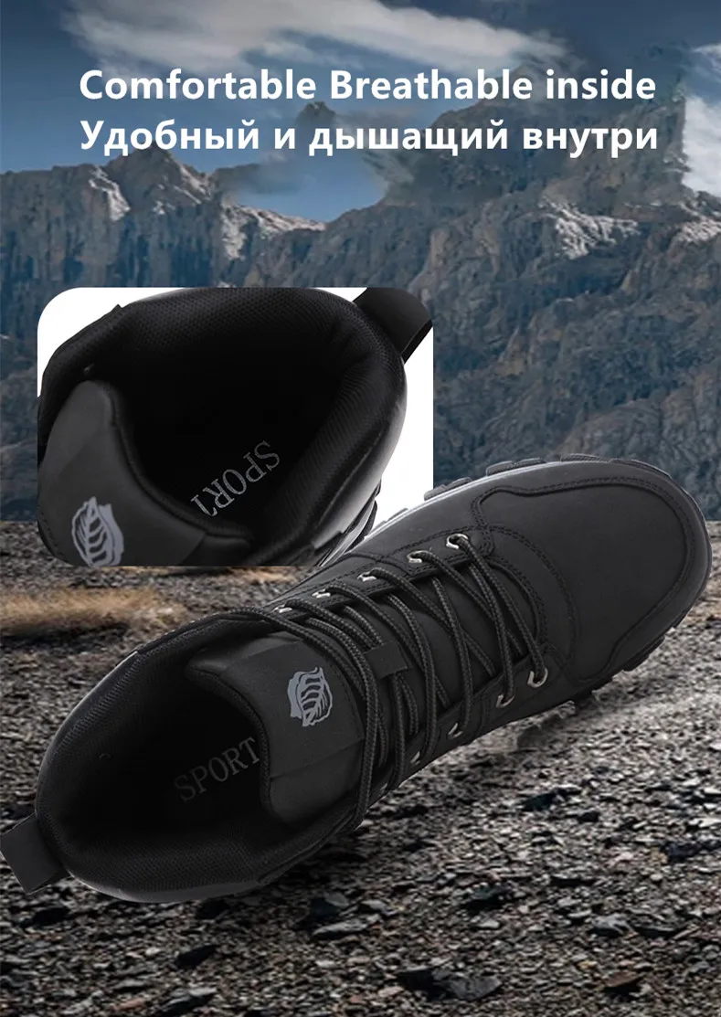High-Top-Lederstiefel für Herren, atmungsaktive Desert Combat Boots, rutschfeste Outdoor-Wanderstiefel für Herren, Motorradstiefel, Arbeitsstiefeletten – Detail 7