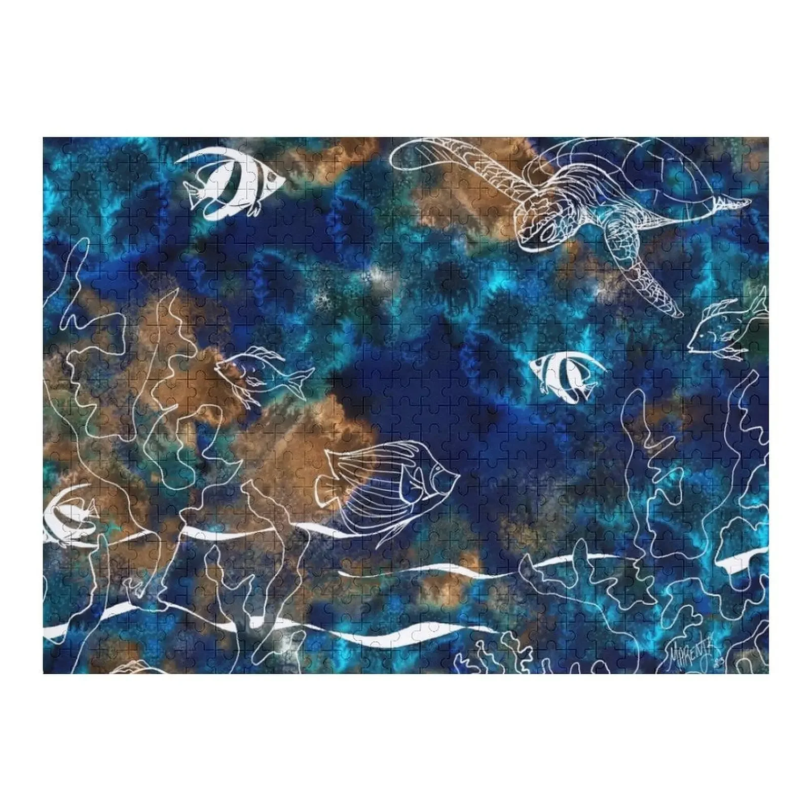 

Пазл с коралловым рифом, деревянные композиции для детей, деревянные пазлы для взрослых, персонализированный пазл