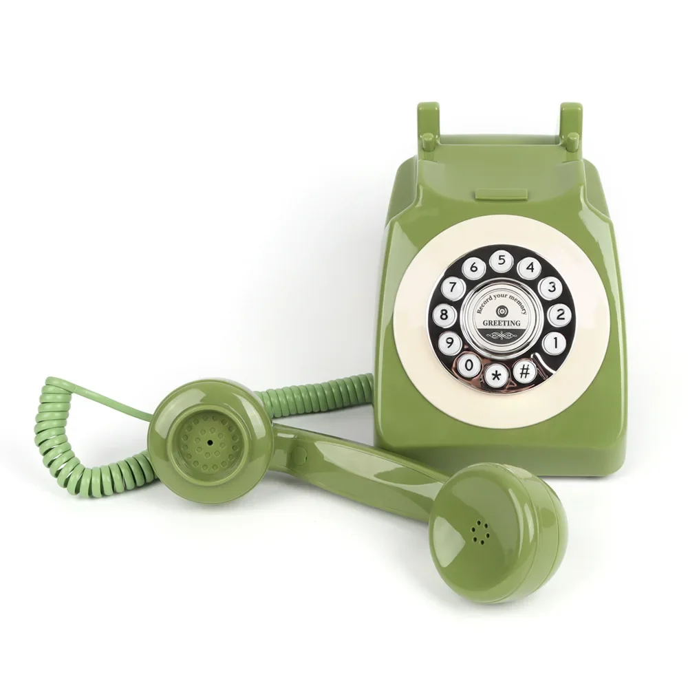 Antique Fixed Landline Phone, New Retro Wedding Message Phone Old-fashioned Classic Recording Phone