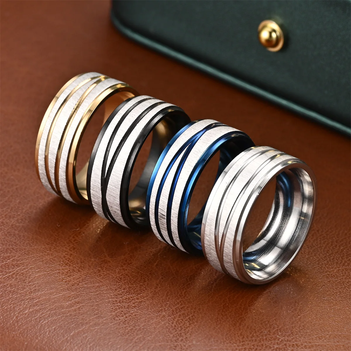 Stainless Steel Couple Rings for Women And Men Cool Design Valentine's Day Gift - Sizes 6-13