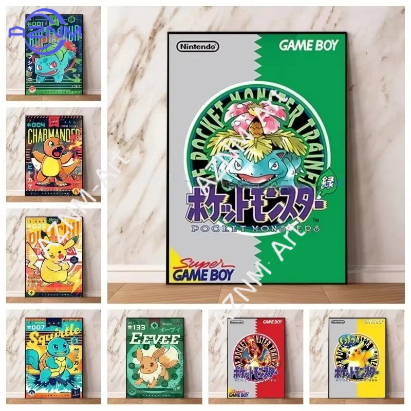 Pokemon Japenese anime Pikachu Poster Hd Canvas Prints Home Decoration Paintings for Living Room Poster Canvas Wall Decorative