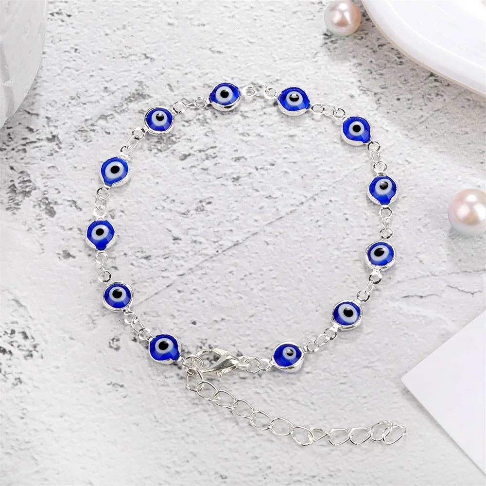 

Colorful Evil Blue Eye Charm Bracelet Nazar Link Chain Bracelets For Women Lucky Amulet Jewelry Religious Valentines Day 2024