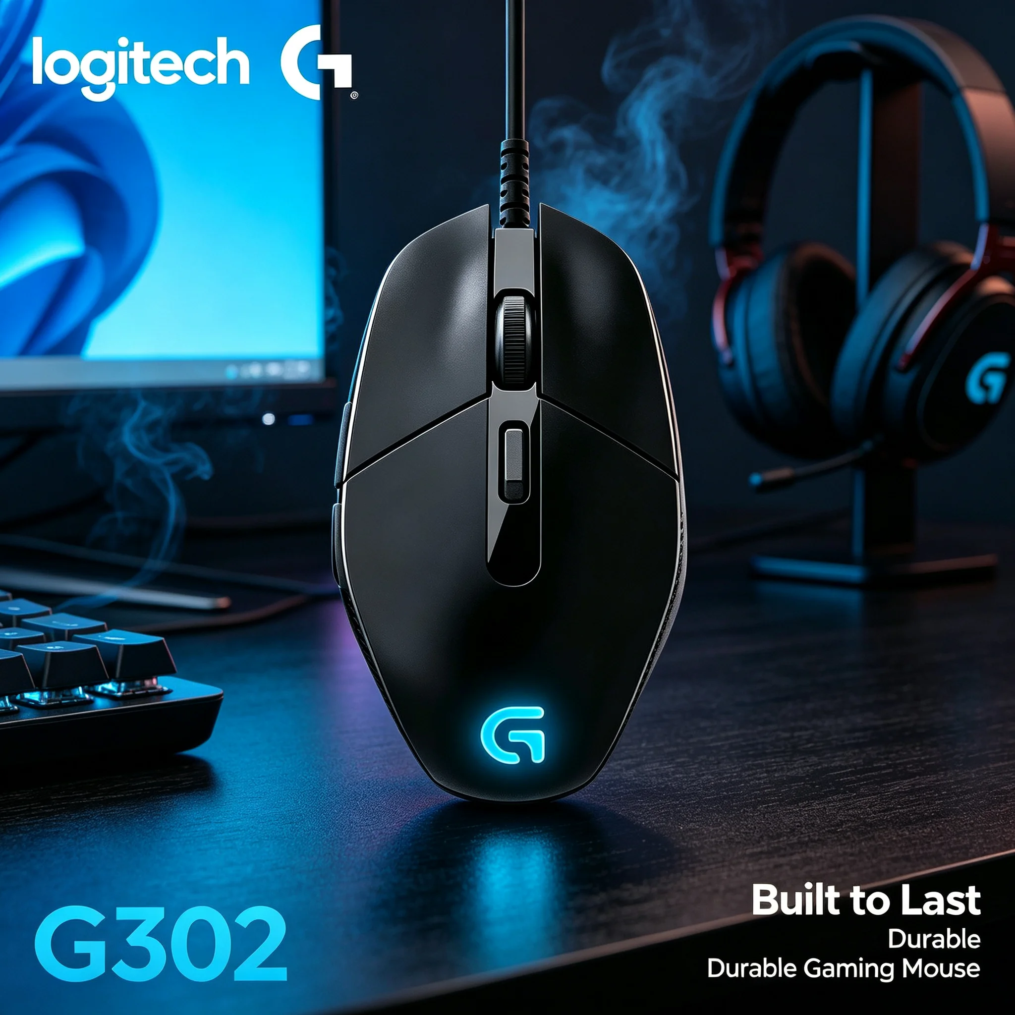 Logitech G302 Daedalus Prime E‑sports Wired Mouse Instant Macro Execution 4000DPI Sensor for League of Legends PUBG Fortnite Bat