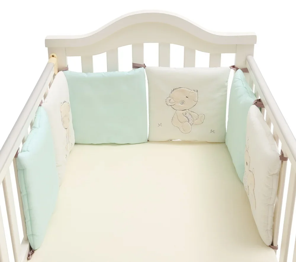 6Pcs/Set Baby Bed Protector Crib Bumper Pads Baby Bed Bumper Kids Safety Bed Around Cotton Blend Crib Anti-collision Anti-fall