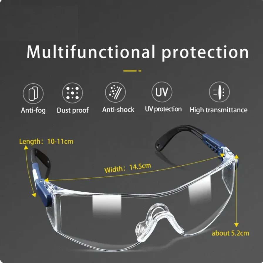 Safety Glasses Goggles 3M10196 Anti-Wind, Anti-Sand Anti-Fog Anti-Impact Riding, Anti-Droplet  Labor Protective Glasses