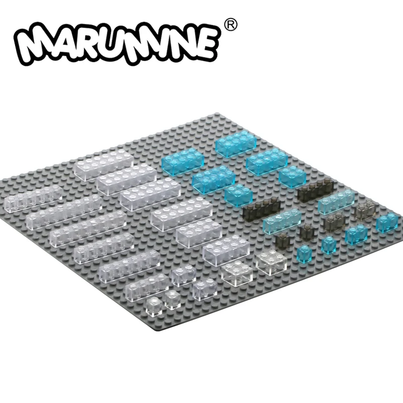 

Marumine Transparent Building Bricks Cube Idea MOC Blocks Parts 3004 3005 3010 3003 3009 3008 3001 2456 MOC DIY Toys for Kids