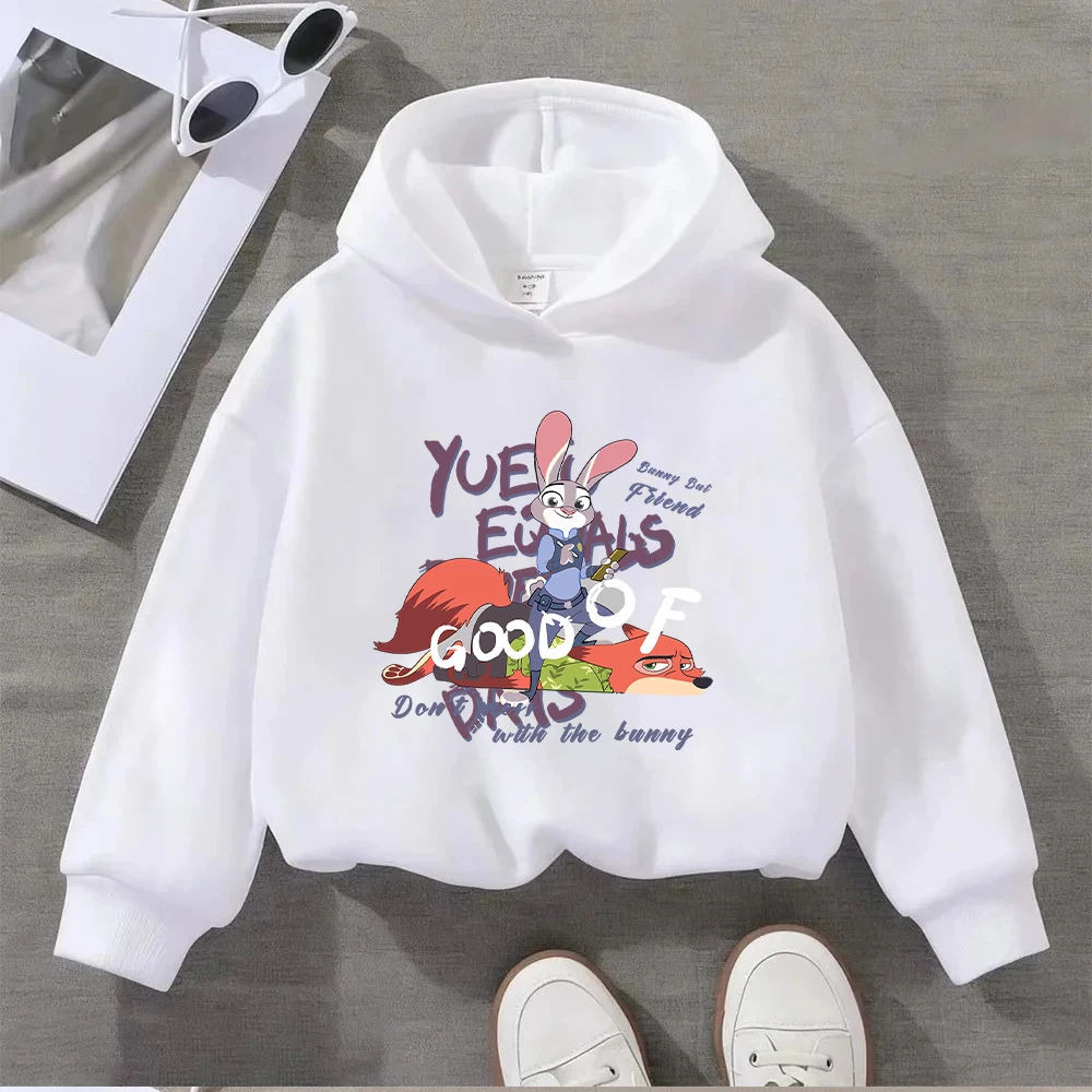 

Disney Zootopia Judy Hopps Nick Wilde Printed Hoodie Casual Long Sleeve Sweatshirt for Men Women Kids Fashion Cartoon Pullover