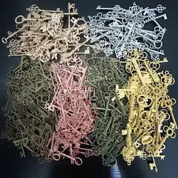 30g Vintage Metal Mixed 4 color key Charms Pendants For Jewelry Making Diy Handmade Jewelry
