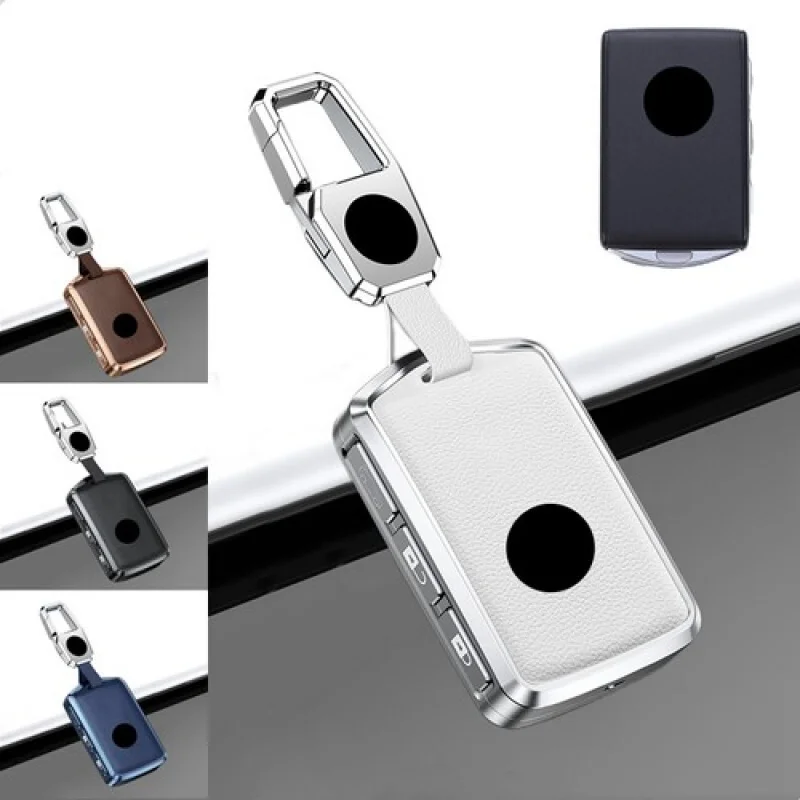 

A+ Alloy Leather Car Key Fob Case Cover For Volvo V90 T5 T6 XC60 XC90 S60 S80 S90