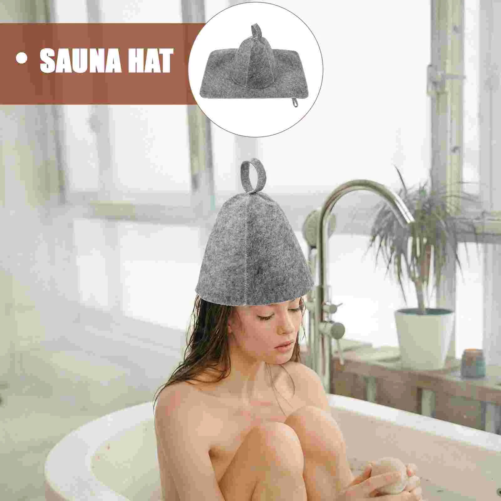 1 Set di cappelli e imbottiture per Sauna Set di cappelli da bagno in feltro morbido Set di cappelli da Sauna in feltro addensato