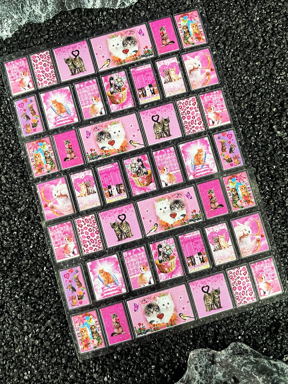 Pvc Y2k Cute Animals Cat Nail Art Sticker Ultra-Thin Self-Adhesive Slider Waterproof Durable Scrapbook Stickers Gift